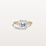 2CT Radiant Cut Lab Diamond Side Stone Engagement Ring - Rings