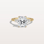 2CT Radiant Cut Lab Diamond Side Stone Engagement Ring - Rings