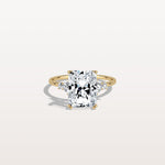 3CT Radiant Cut Lab Diamond Side Stone Engagement Ring - Rings
