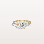 1CT Radiant Cut Lab Diamond Twisted Three Stones Engagement Ring - Rings