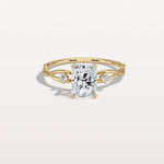 1CT Radiant Cut Lab Diamond Twisted Three Stones Engagement Ring - Rings