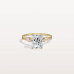 2CT Radiant Cut Lab Diamond Twisted Three Stones Engagement Ring - Rings