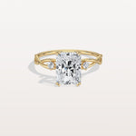 2CT Radiant Cut Lab Diamond Twisted Three Stones Engagement Ring - Rings
