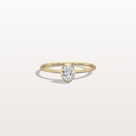 Minimalist Lab Diamond Bezel Solitaire Ring In 14K Solid Gold/Platinum - Rings