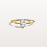 Minimalist Lab Diamond Bezel Solitaire Ring In 14K Solid Gold/Platinum - Rings