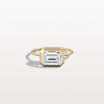 2CT Solitaire Bezel Set Lab Diamond Engagement Ring In 14K Solid Gold/Platinum - Rings
