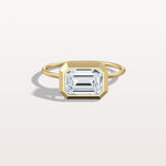 2CT Solitaire Bezel Set Lab Diamond Engagement Ring In 14K Solid Gold/Platinum - Rings