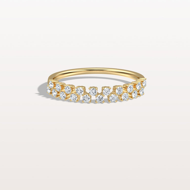 Round Cut Lab Diamond Half Eternity Band In 14K Solid Gold/Platinum - Rings