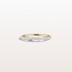 Baguette And Round Lab Diamond Half Eternity Band - Rings