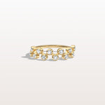 Lab Diamond Bubbles Bezel Seting Fashion Ring in 14K Solid Gold/Platinum - Rings