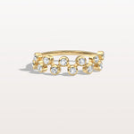 Lab Diamond Bubbles Bezel Seting Fashion Ring in 14K Solid Gold/Platinum - Rings