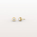 Hexagon Bezel Lab Grown Diamond Stud Earrings in 14K Yellow Gold - Earrings