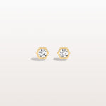 Bezel Lab Created Diamond 1CTW Stud Earrings in 14K Solid Gold - Earrings