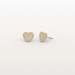 Heart - Shaped Lab Created Diamond Studs in 14K Solid Gold - Earrings