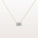 4CTW Emerald and Pear Cut Lab Diamoned Toi et Moi Necklace - Necklaces