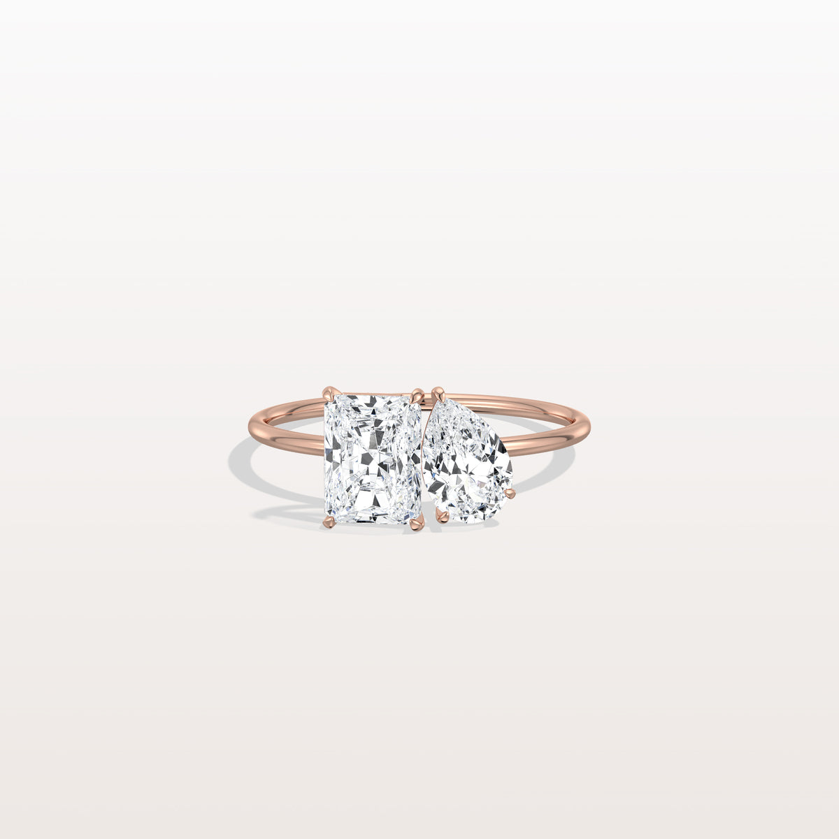 2CTW Lab Grown Diamond Toi Et Moi Engagement Ring In 14K Solid Gold/Platinum - Rings