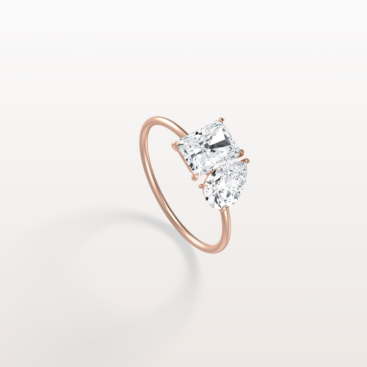 2CTW Lab Grown Diamond Toi Et Moi Engagement Ring In 14K Solid Gold/Platinum - Rings
