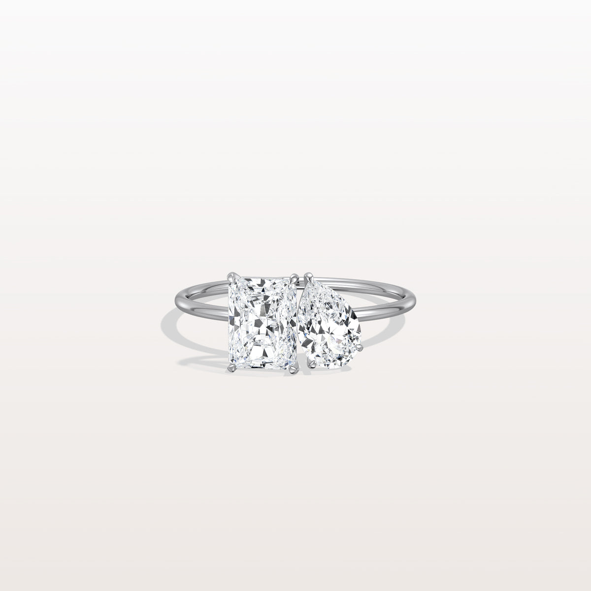 2CTW Lab Grown Diamond Toi Et Moi Engagement Ring In 14K Solid Gold/Platinum - Rings
