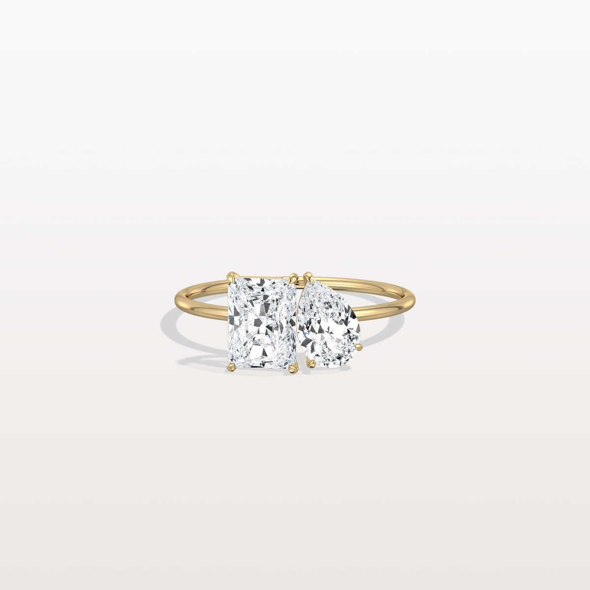 2CTW Lab Grown Diamond Toi Et Moi Engagement Ring In 14K Solid Gold/Platinum - Rings