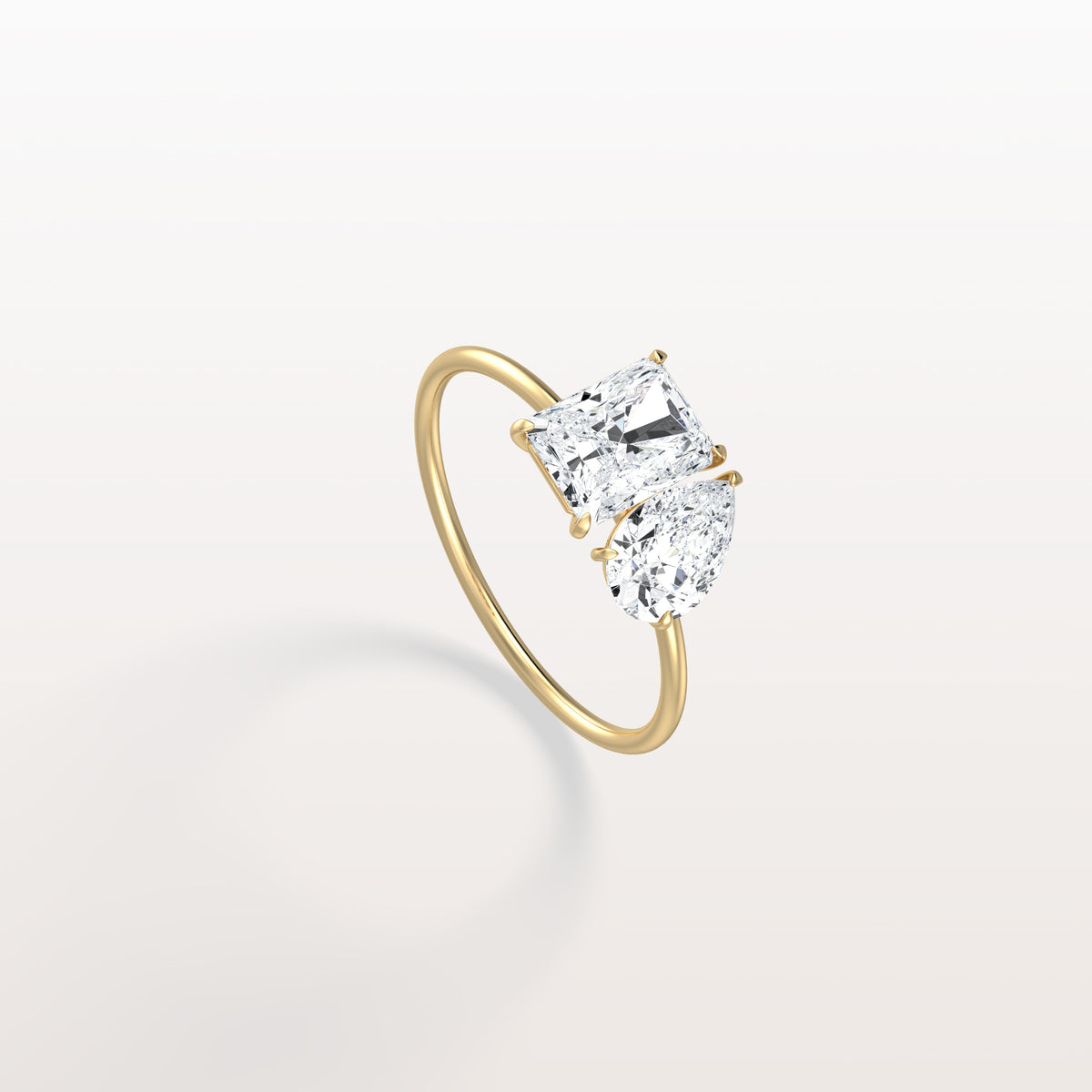 2CTW Lab Grown Diamond Toi Et Moi Engagement Ring In 14K Solid Gold/Platinum - Rings