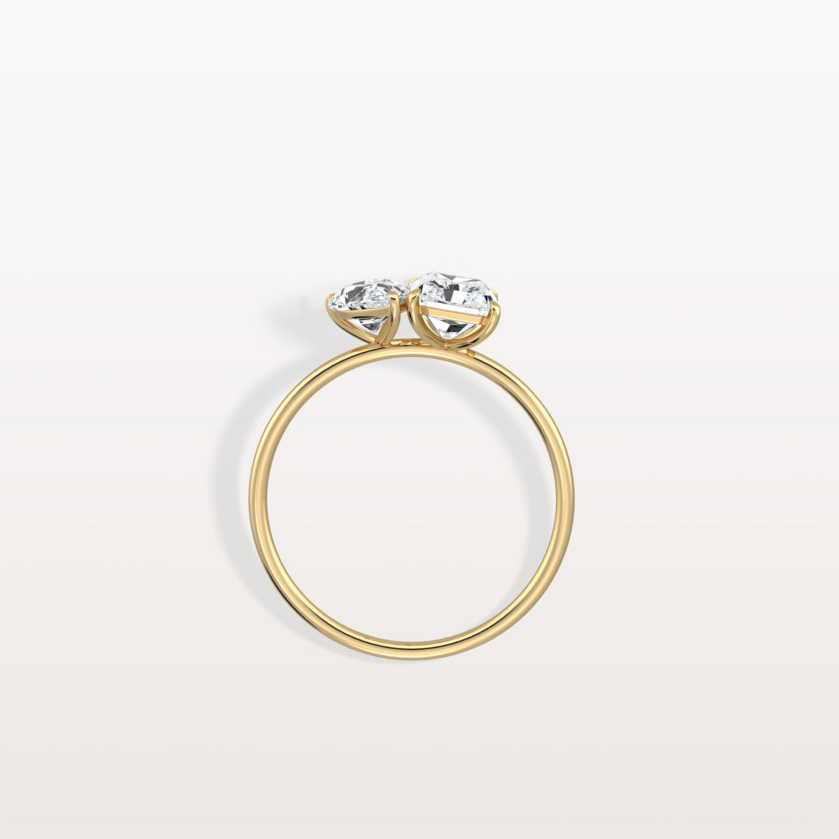 2CTW Lab Grown Diamond Toi Et Moi Engagement Ring In 14K Solid Gold/Platinum - Rings