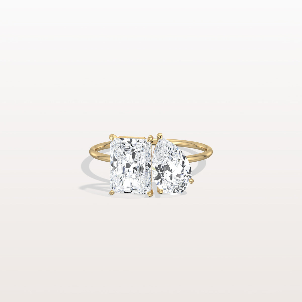 4CTW Lab Grown Diamond Toi Et Moi Engagement Ring In 14K Solid Gold/Platinum - Rings