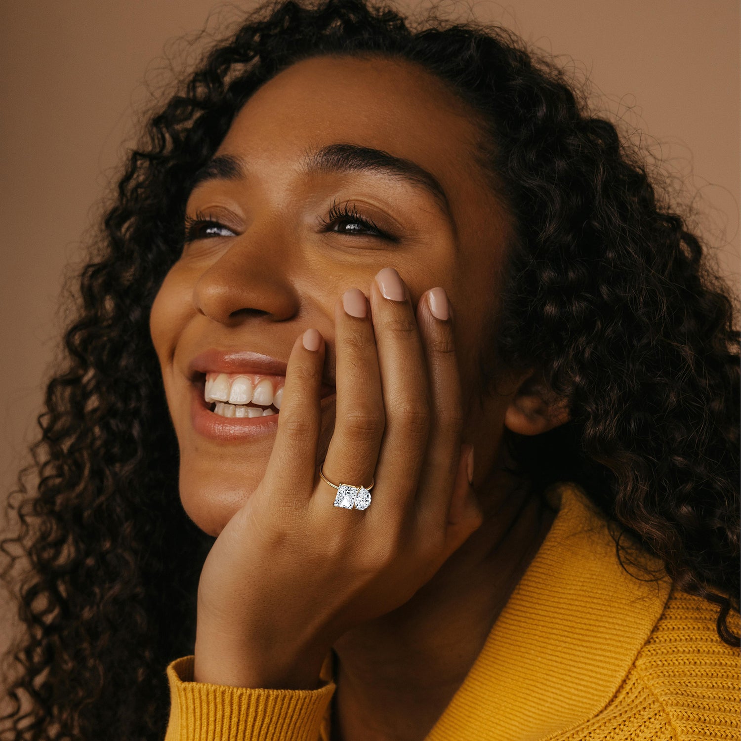 4CTW Lab Grown Diamond Toi Et Moi Engagement Ring In 14K Solid Gold/Platinum - Rings