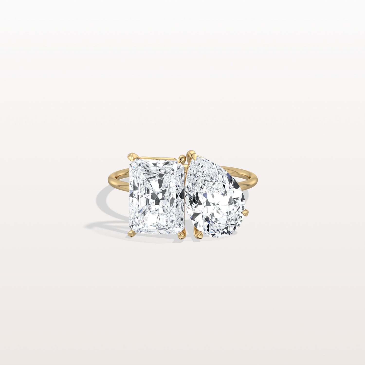 6CTW Lab Grown Diamond Toi Et Moi Engagement Ring In 14K Solid Gold/Platinum - Rings