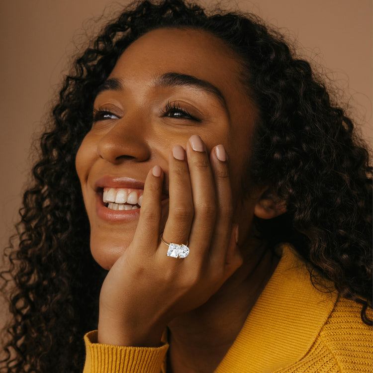 6CTW Lab Grown Diamond Toi Et Moi Engagement Ring In 14K Solid Gold/Platinum - Rings