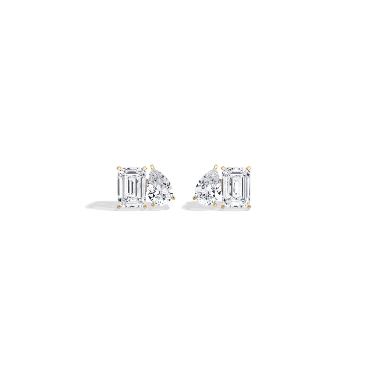 8CTW Lab Diamond Toi Et Moi Stud Earring - Earrings