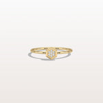 Lab Grown Diamond Hexagon Fashion Ring in 14K Solid Gold/Platinum - Rings