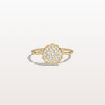 Lab Grown Milgrain Halo Cluster Ring in 14K Solid Gold/Platinum - Rings