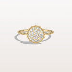 Lab Grown Milgrain Halo Cluster Ring in 14K Solid Gold/Platinum - Rings