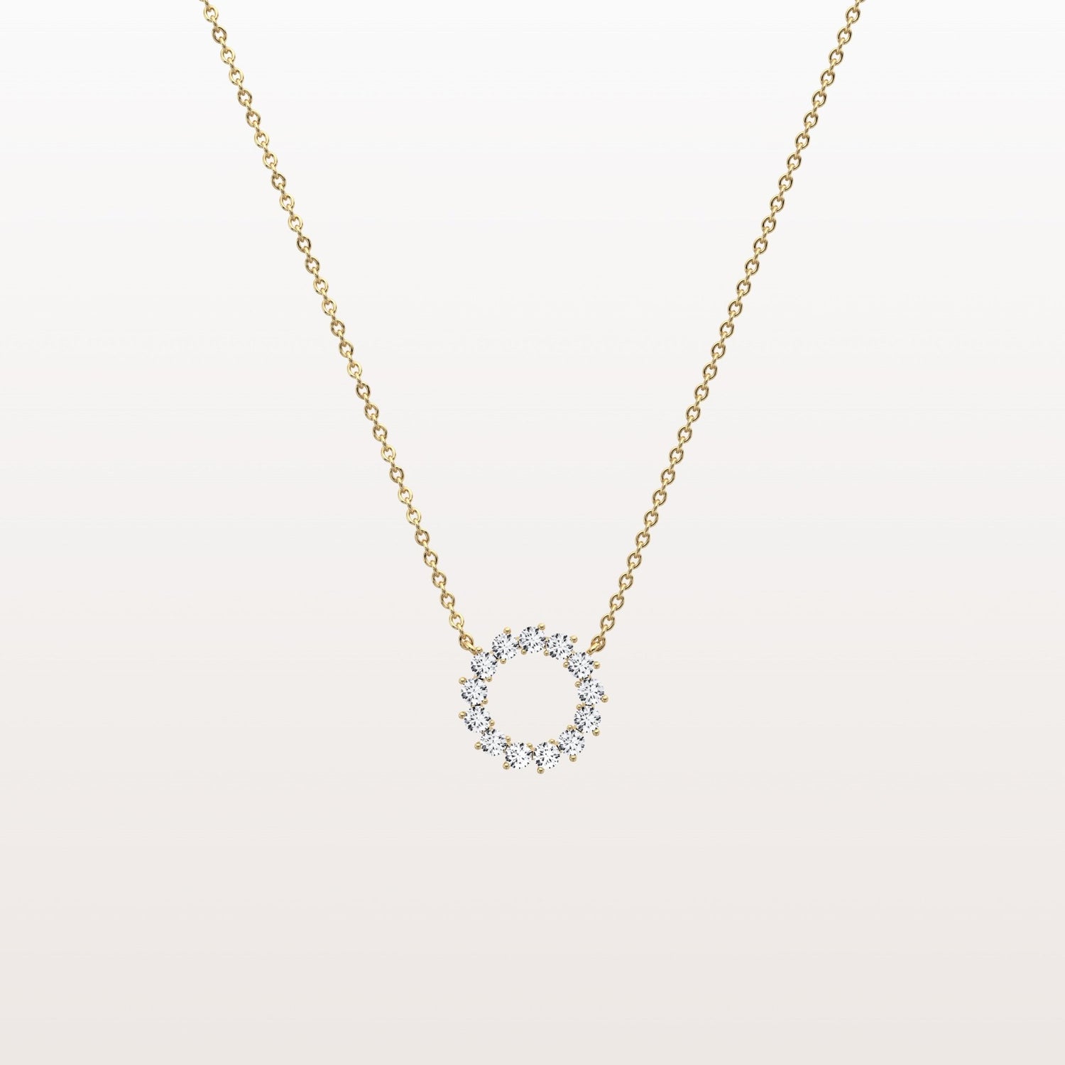 Lab Grown Diamond Circle Pendant Necklace - Necklaces