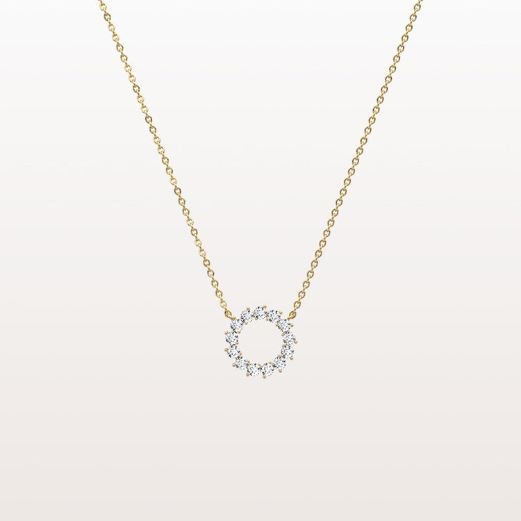 Lab Grown Diamond Circle Pendant Necklace - Necklaces