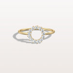 Lab Grown Diamond Open Circle Ring in 14K Solid Gold/Platinum - Rings