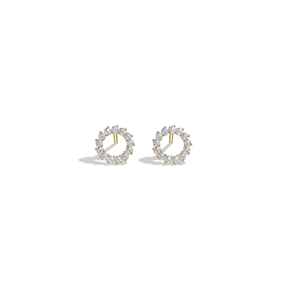 Pave Circle Lab Grown Diamond Stud Earring - Earrings
