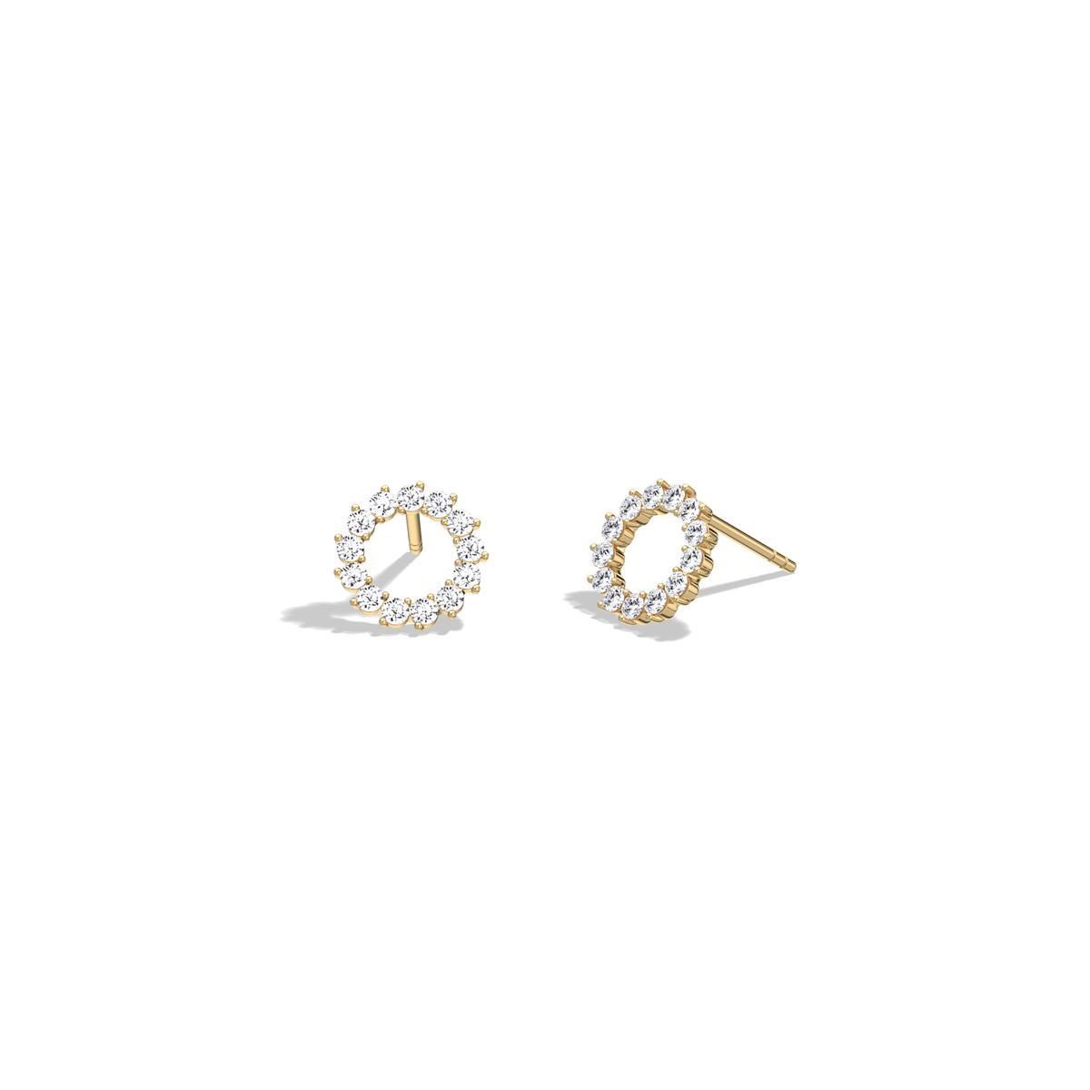 Pave Circle Lab Grown Diamond Stud Earring - Earrings