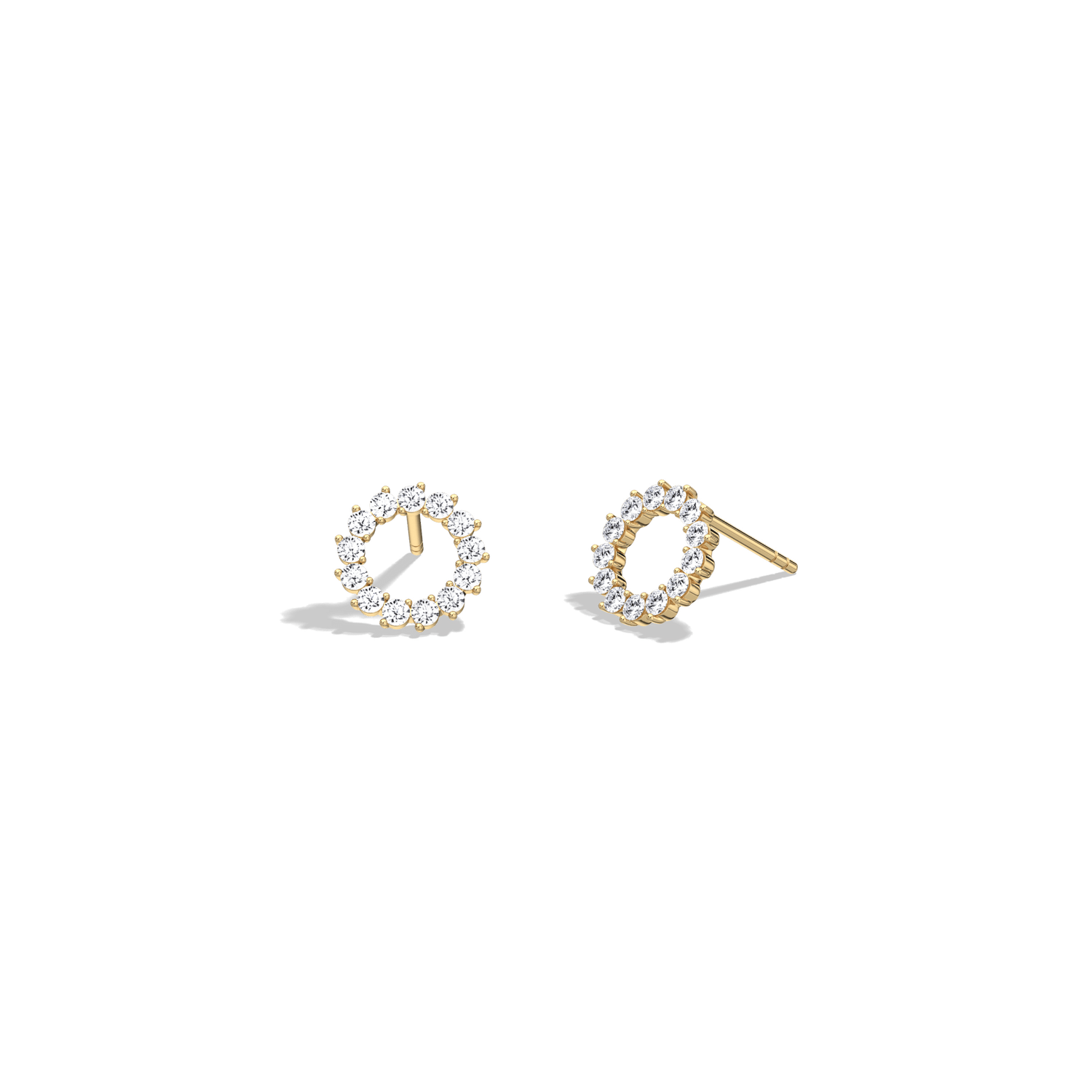 Pave Circle Lab Grown Diamond Stud Earring - Earrings