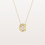 Lab Grown Diamond Blossom Necklace in 14K Solid Gold/Platinum - Necklaces