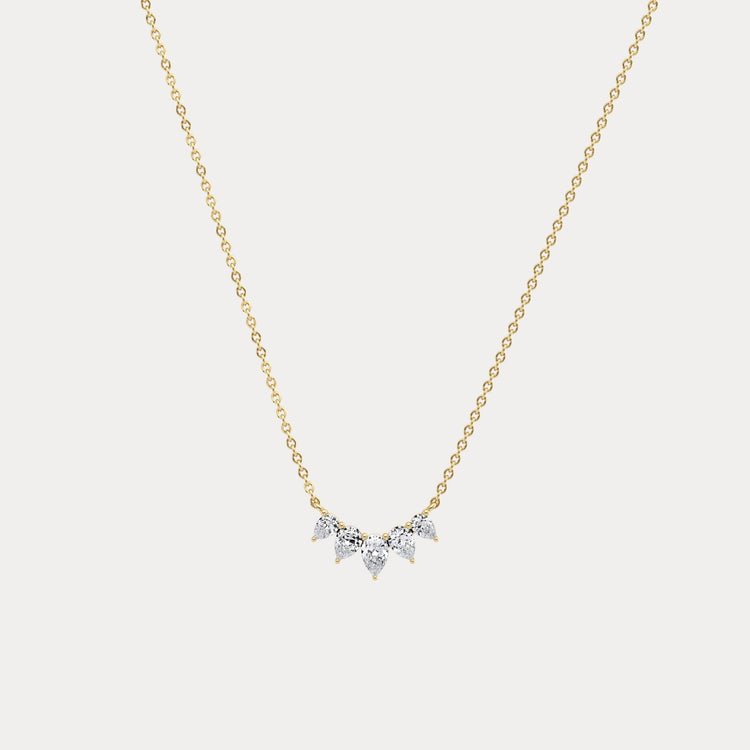 Pear Lab Grown Diamond Cluster Necklace - Necklaces