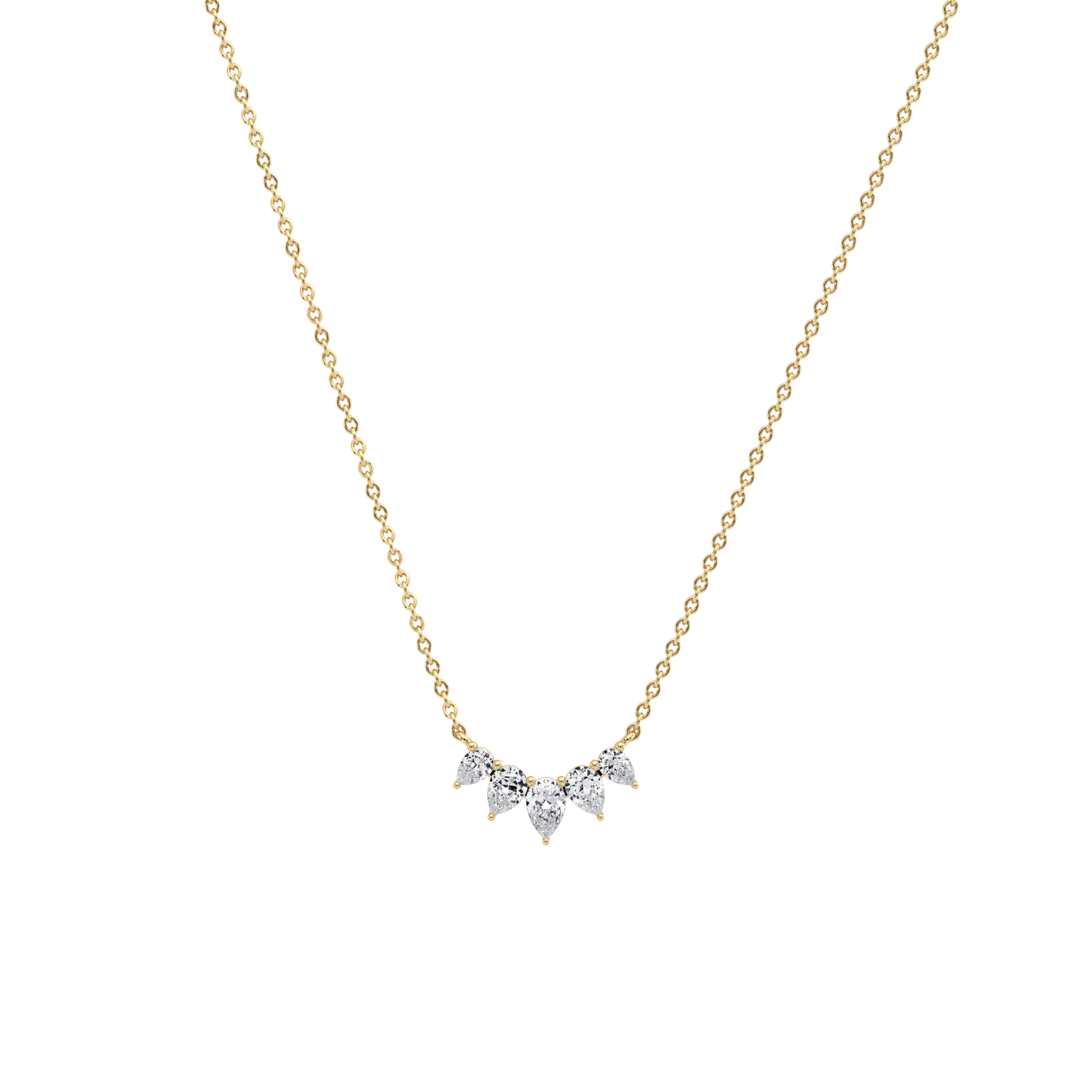 Pear Lab Grown Diamond Cluster Necklace - Necklaces
