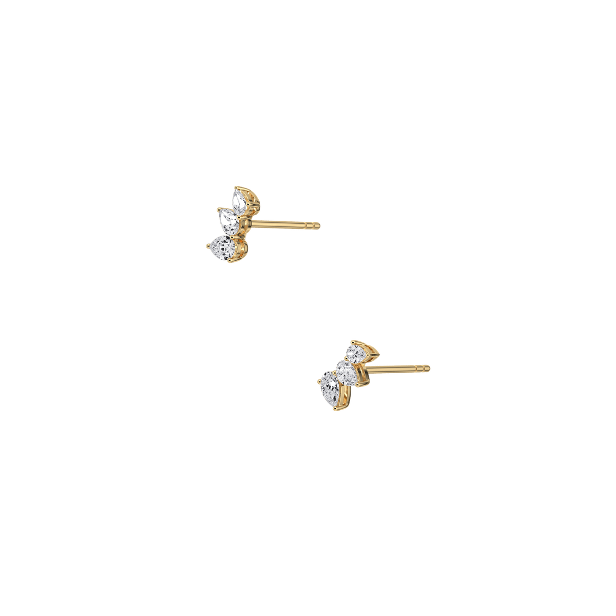 Lab Grown Diamond Climber Stud Earring in 14K Solid Gold/Platinum - Earrings