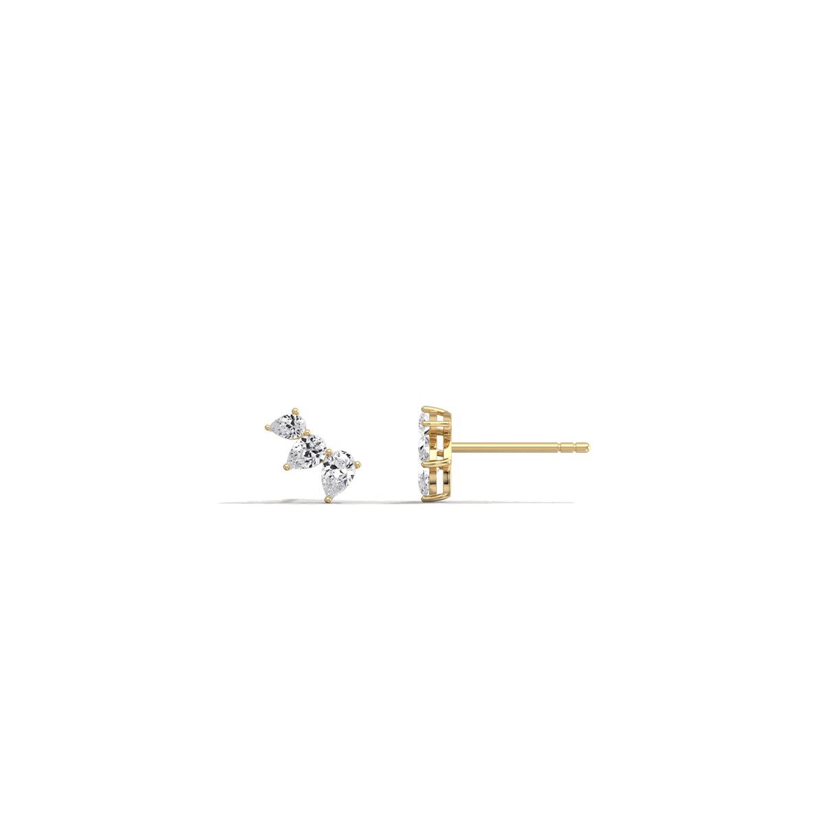 Lab Grown Diamond Climber Stud Earring in 14K Solid Gold/Platinum - Earrings