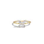 0.5CTW Lab Grown Diamond Butterfly Ring in 14K Solid Gold/Platinum - Rings