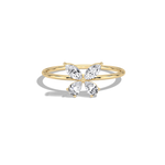 0.5CTW Lab Grown Diamond Butterfly Ring in 14K Solid Gold/Platinum - Rings