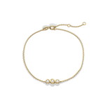 14K Solid Gold Lab Created Diamond Bezel Set Trio Bracelet - Bracelets