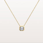 1CT Asscher Cut Lab Diamond Octagon Shape Pendant Necklace - Necklaces