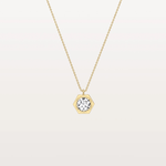 Hexagon Lab Grown Diamond Necklace in 14K Solid Gold/Platinum - Necklaces