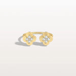 Lab Grown Diamond Clover Ring In 14K Gold/Platinum - Rings